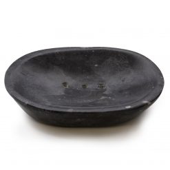 Jabonera ovalada de mármol negro