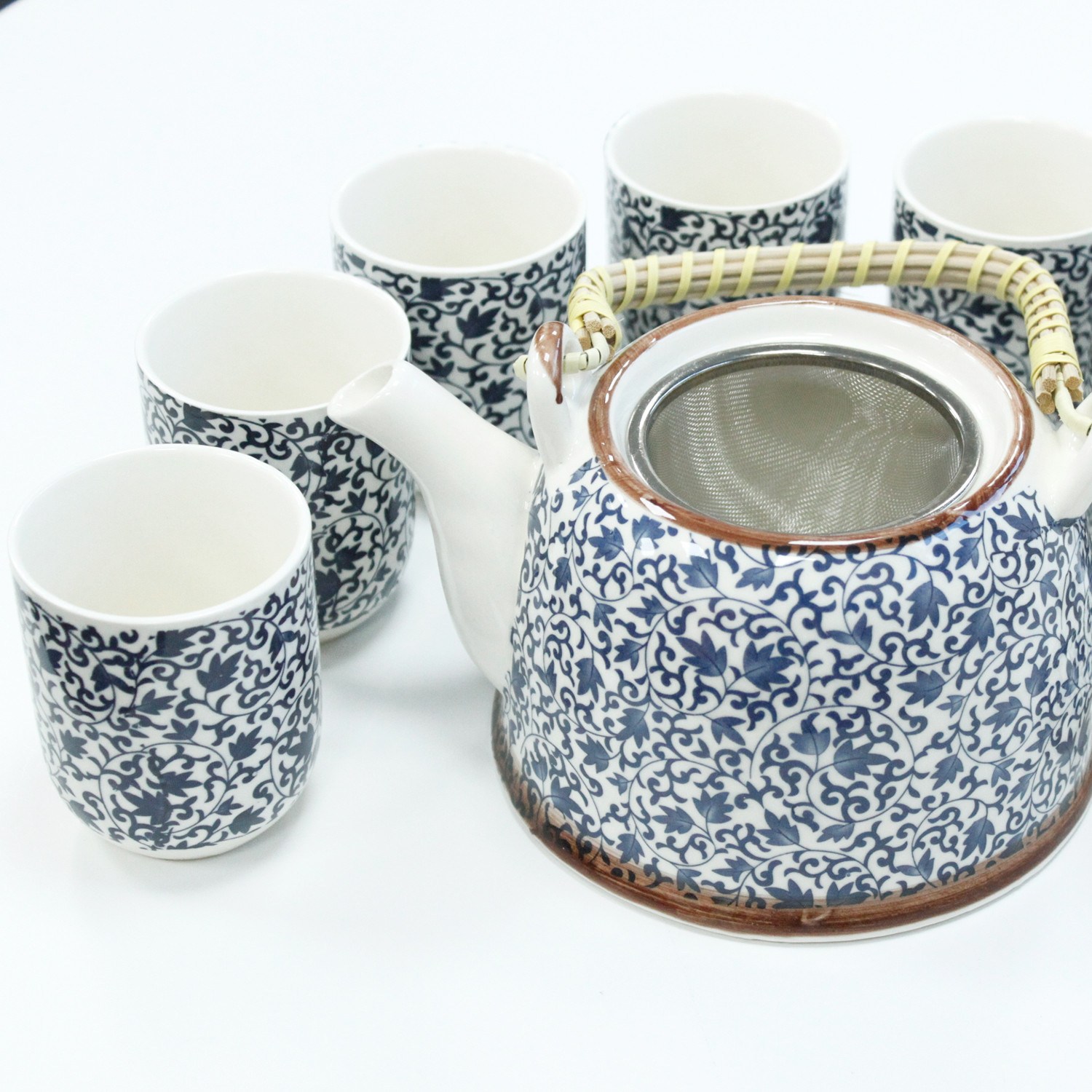 Juego de té Azul Clásico con tetera y 6 tazas