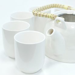 Alternative view of Juego de té Blanco Clásico con tetera y 6 tazas
