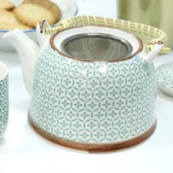 Juego de té Mosaico Verde con tetera y 6 tazas - Imagen 3