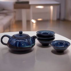 Juego de té Tonos Azules con tetera y 4 tazas
