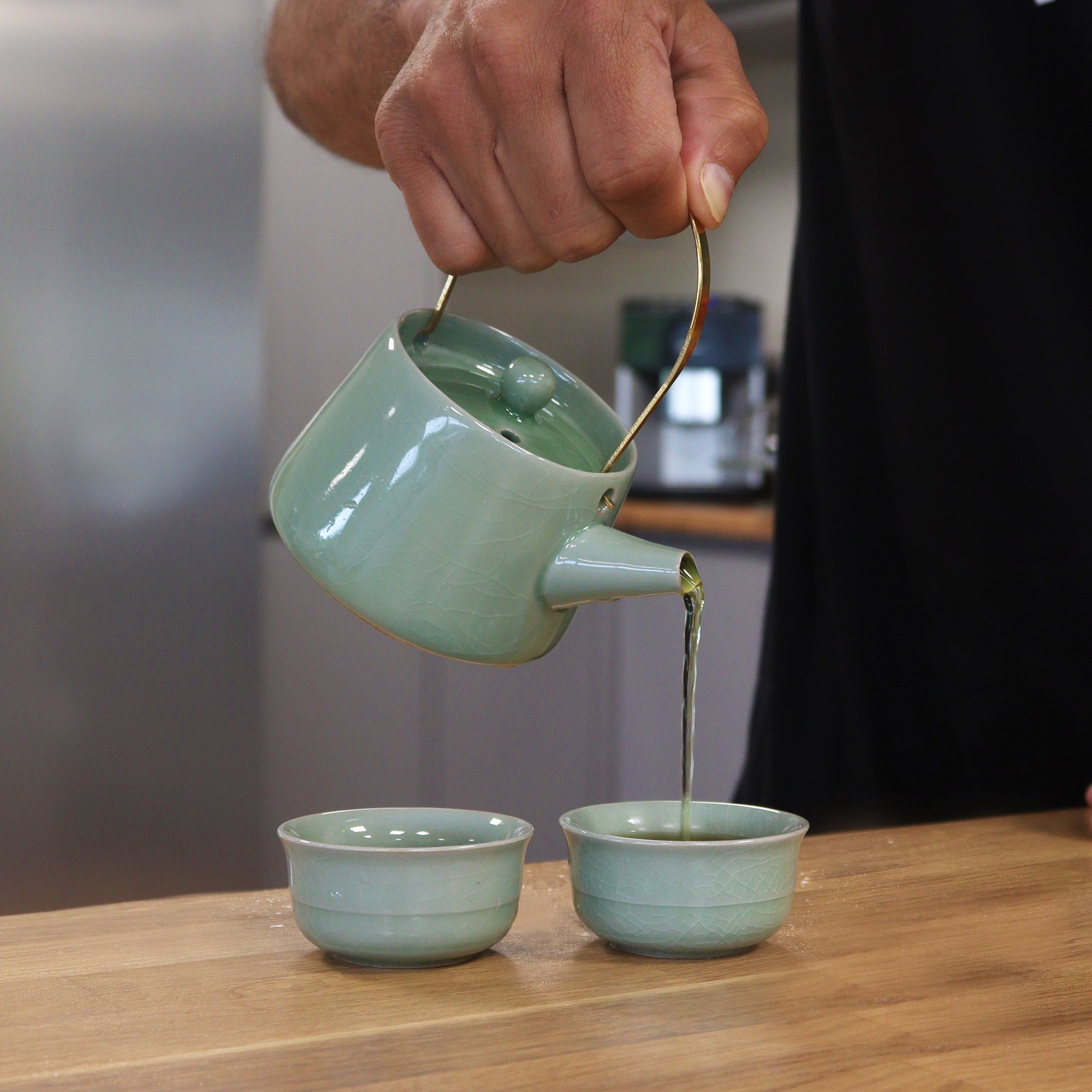 Juego de té Verde Jade con tetera y 2 tazas - Imagen 2