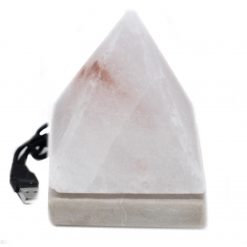 Lámpara de sal blanca Pirámide – USB multicolor