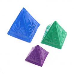 Moldes piramidales para incienso en polvo – Azul, Verde y Púrpura