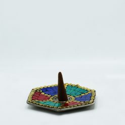 Portaincienso hexagonal con decoración tibetana - Imagen 3
