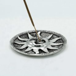 Alternative view of Plato portaincienso Sol de aluminio pulido – 9 cm
