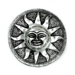 Plato portaincienso Sol de aluminio pulido – 9 cm