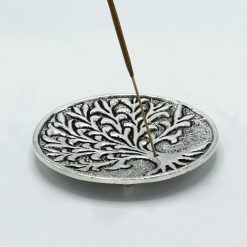 Alternative view of Portaincienso Árbol de la Vida de aluminio pulido – 10 cm