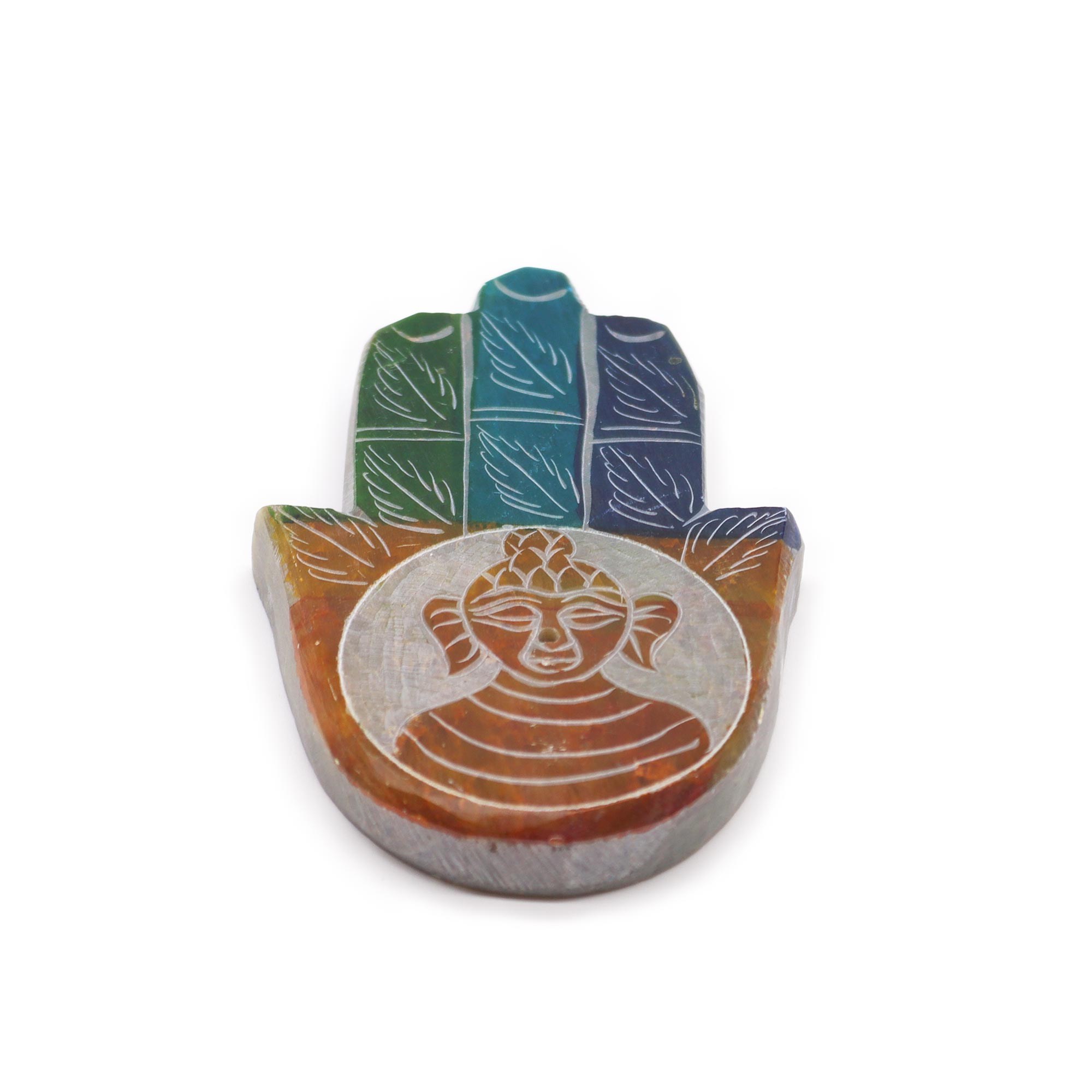 Portaincienso Hamsa de esteatita – Buda