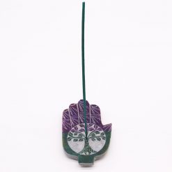 Alternative view of Portaincienso Hamsa mediano de esteatita Árbol de la Vida – 13 × 9 cm