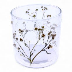 Portavelas de vidrio reciclado con margaritas – 8 × 8 cm - Imagen 5