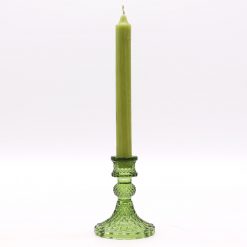 Alternative view of Portavelas vintage de vidrio Jardín de jade – 10 × 8 cm