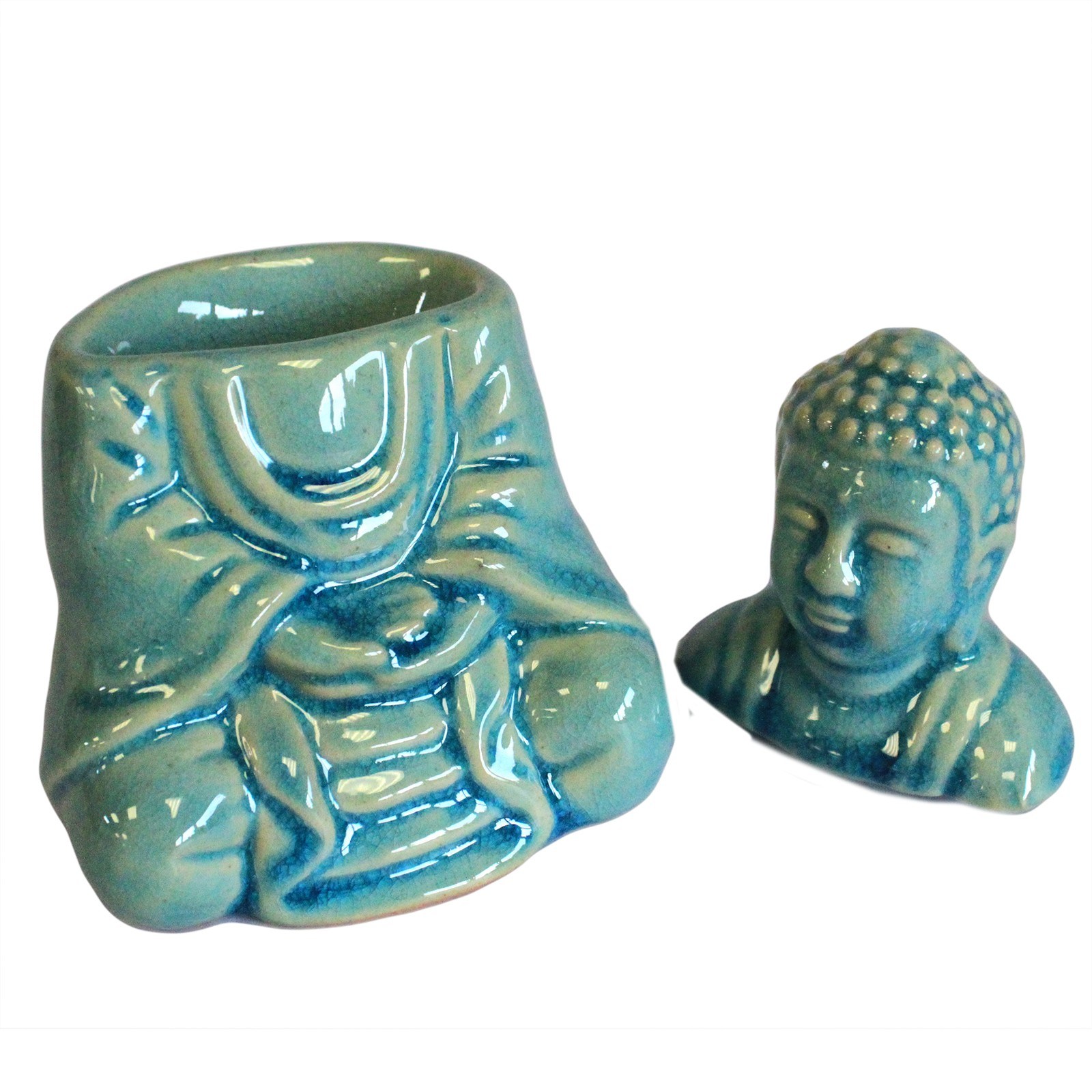 Quemador aromático Buda Sentado Azul - Imagen 3