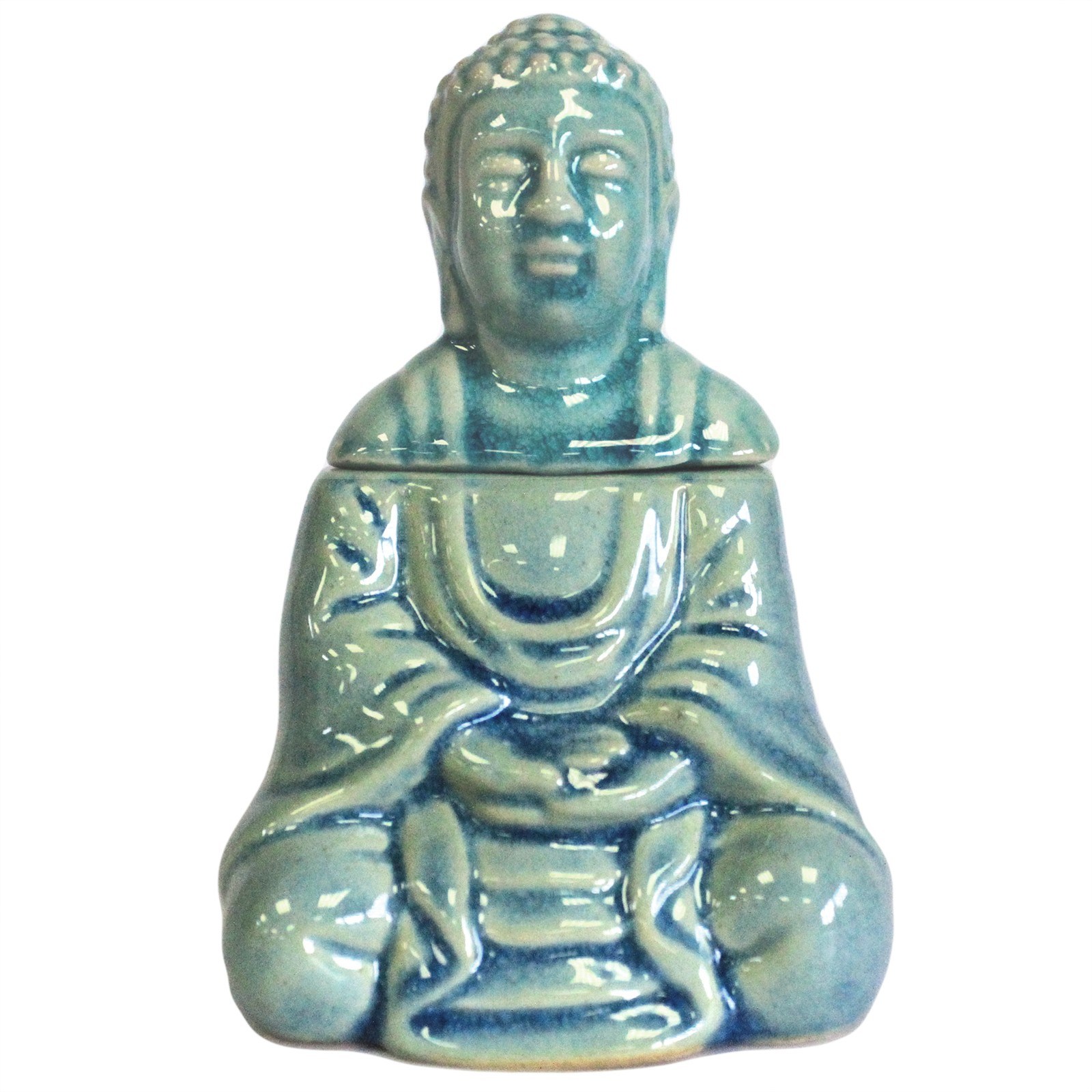 Quemador aromático Buda Sentado Azul