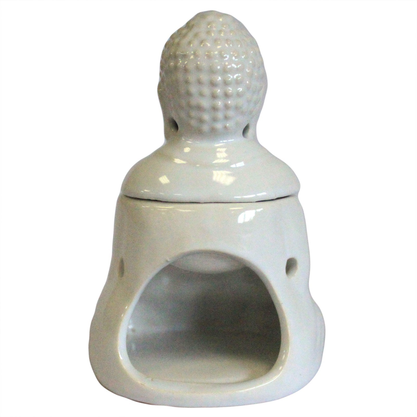 Quemador aromático Buda Sentado Blanco - Imagen 2