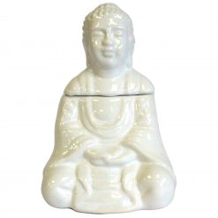 Quemador aromático Buda sentado – Blanco