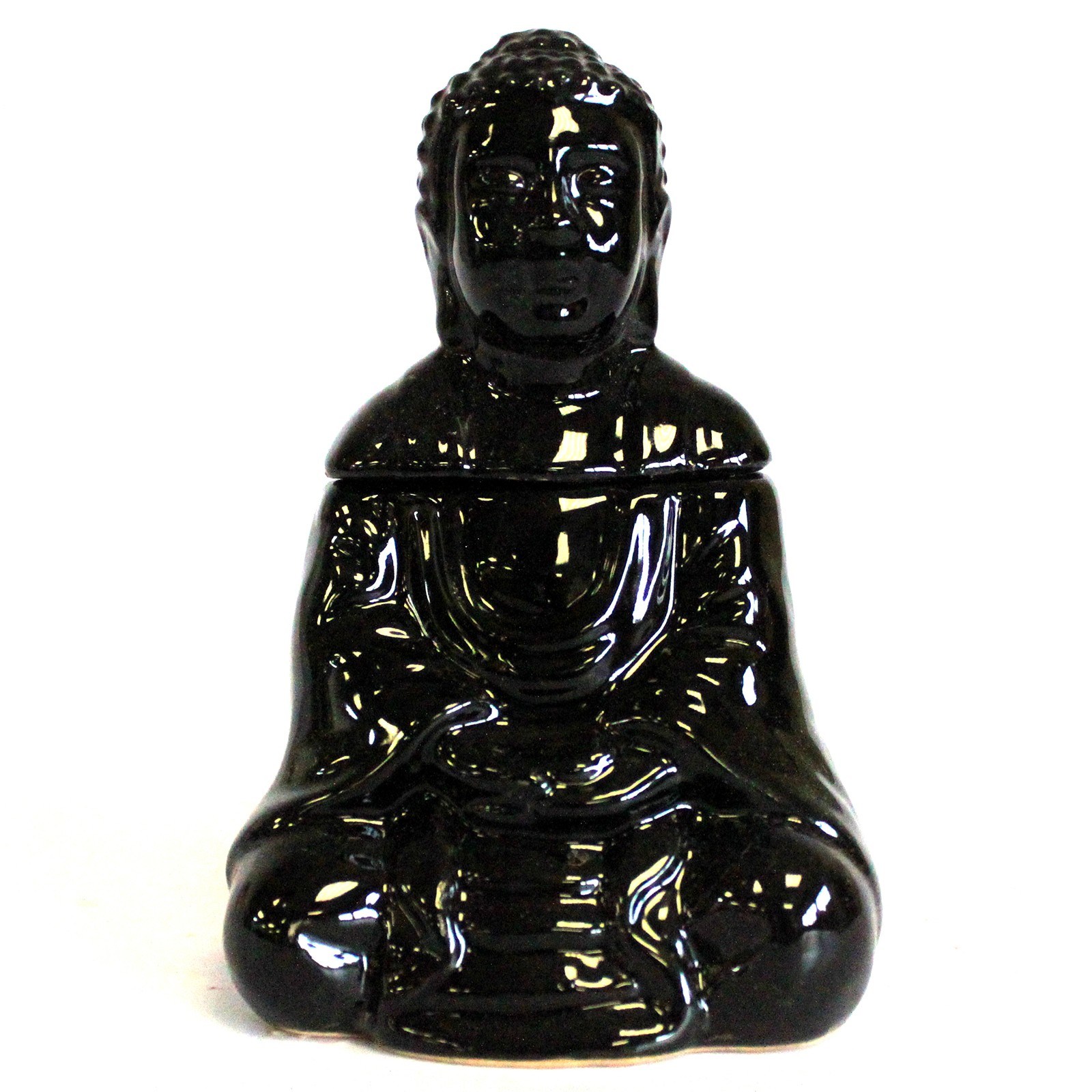 Quemador aromático Buda Sentado Negro