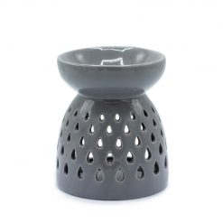 Quemador aromático calado Lágrimas – Gris