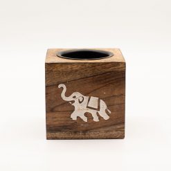 Alternative view of Quemador aromático cuadrado de madera de mango – Elefante