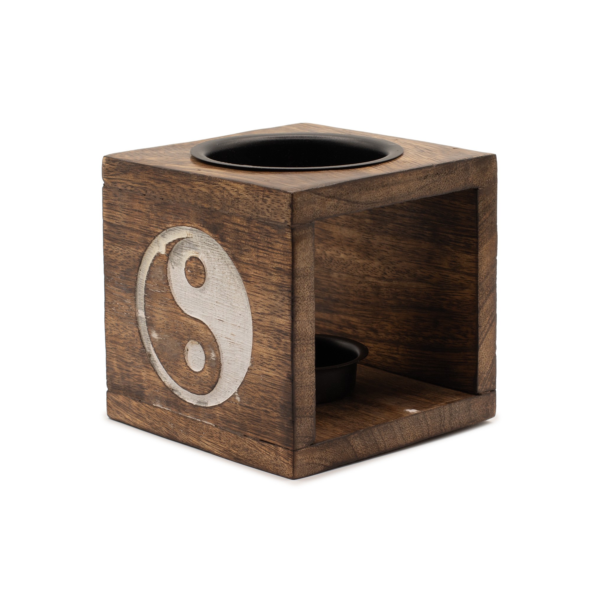 Quemador aromático Yin Yang en madera de mango