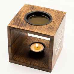Alternative view of Quemador aromático cuadrado grande de madera de mango – Pentágono