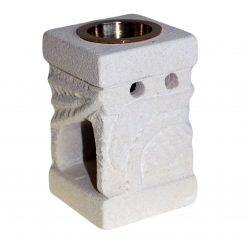 Quemador aromático de arenisca – Hoja tallada