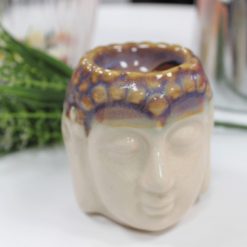 Alternative view of Quemador aromático Rostro de Buda – Marfil y azul
