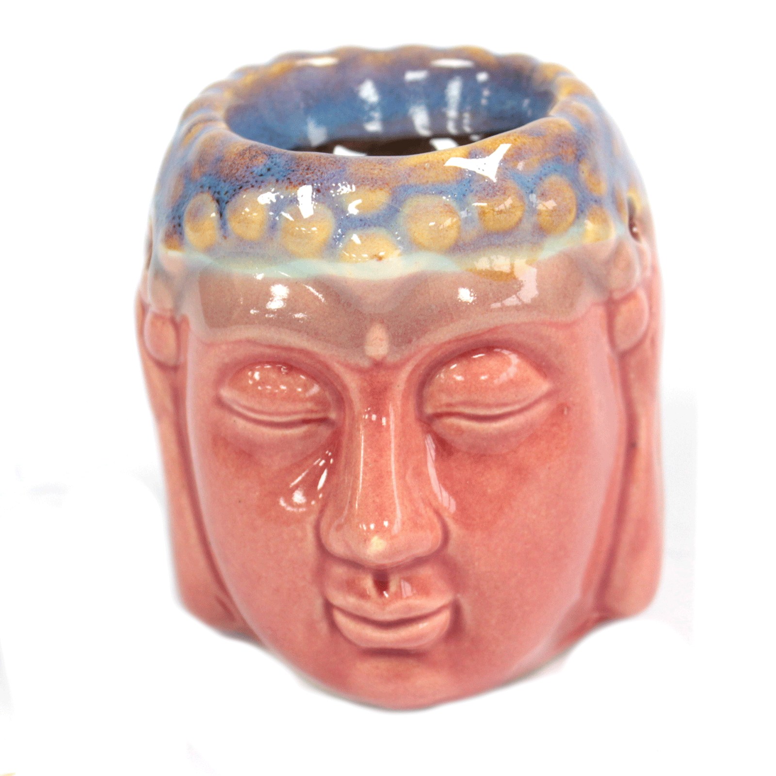Quemador aromático Rostro de Buda Rosa y Azul