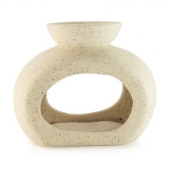 Quemador aromático Zen ovalado – Blanco moteado