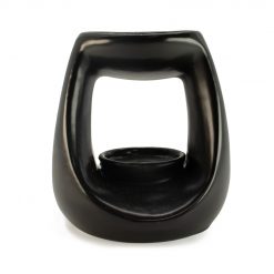 Quemador aromático Zen ovalado grande – Negro mate