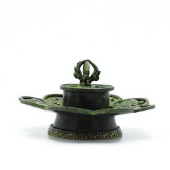 Quemador tibetano de latón verdigris – Ocho Símbolos