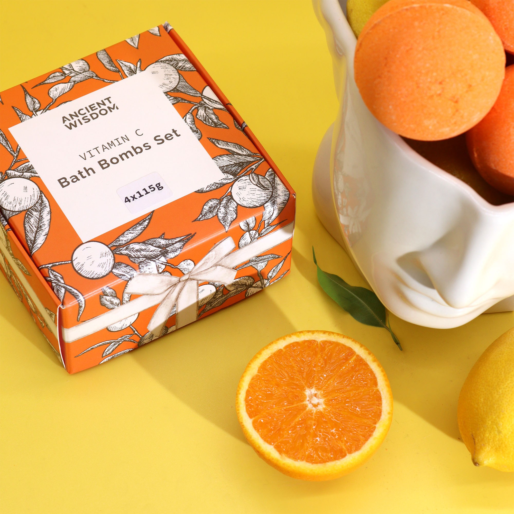 Set de 4 bombas de baño de naranja y limón con vitamina C - Imagen 3