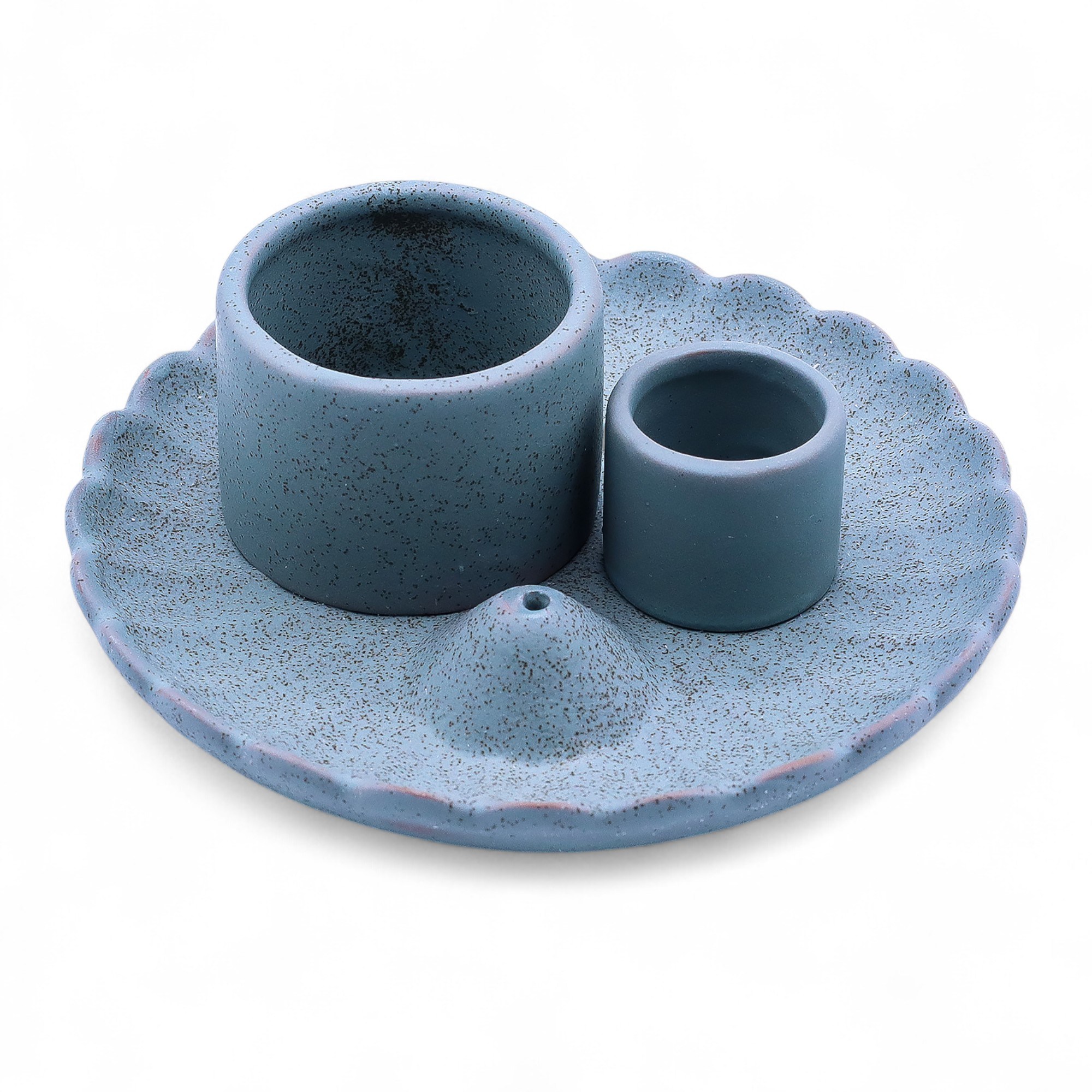 Soporte cerámico Flor de Loto para Palo Santo e incienso – Azul