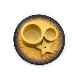 Alternative view of Soporte cerámico Mandala para Palo Santo e incienso – Arena y gris
