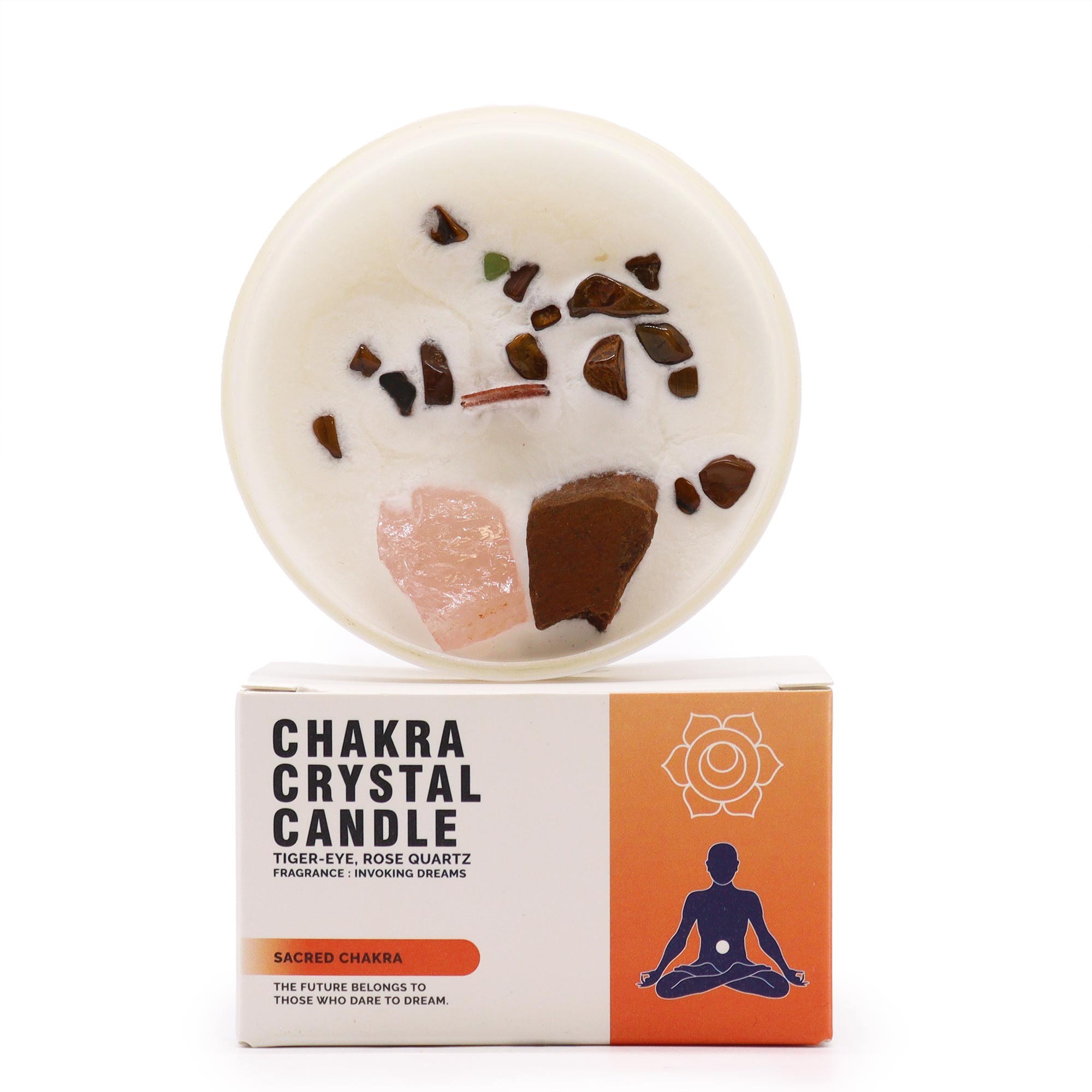 Vela con cristales de los chakras – Chakra sacro