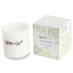 Vela de soja Agnes + Cat en vaso – Citrus