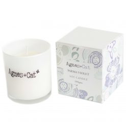 Vela de soja Agnes + Cat en vaso – Parma Violet