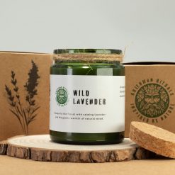 Vela de soja Greenman con mecha de madera – Lavanda silvestre - Imagen 3
