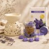 Pack de lavanda con quemador Árbol de la Vida, wax melts y velas de té