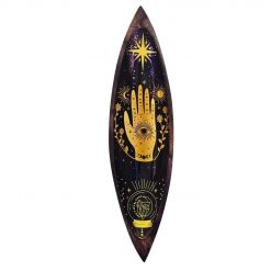 Portaincienso Hamsa de madera de mango esmaltada