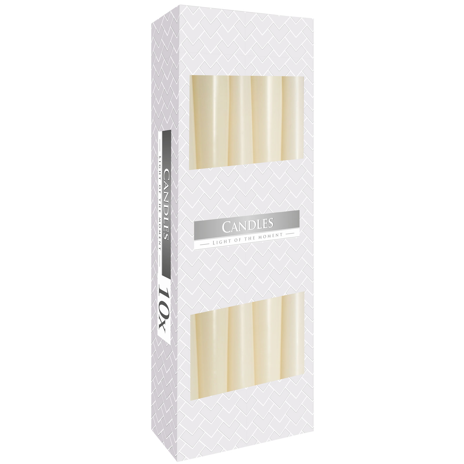 Velas cónicas · Pack de 10 · Marfil