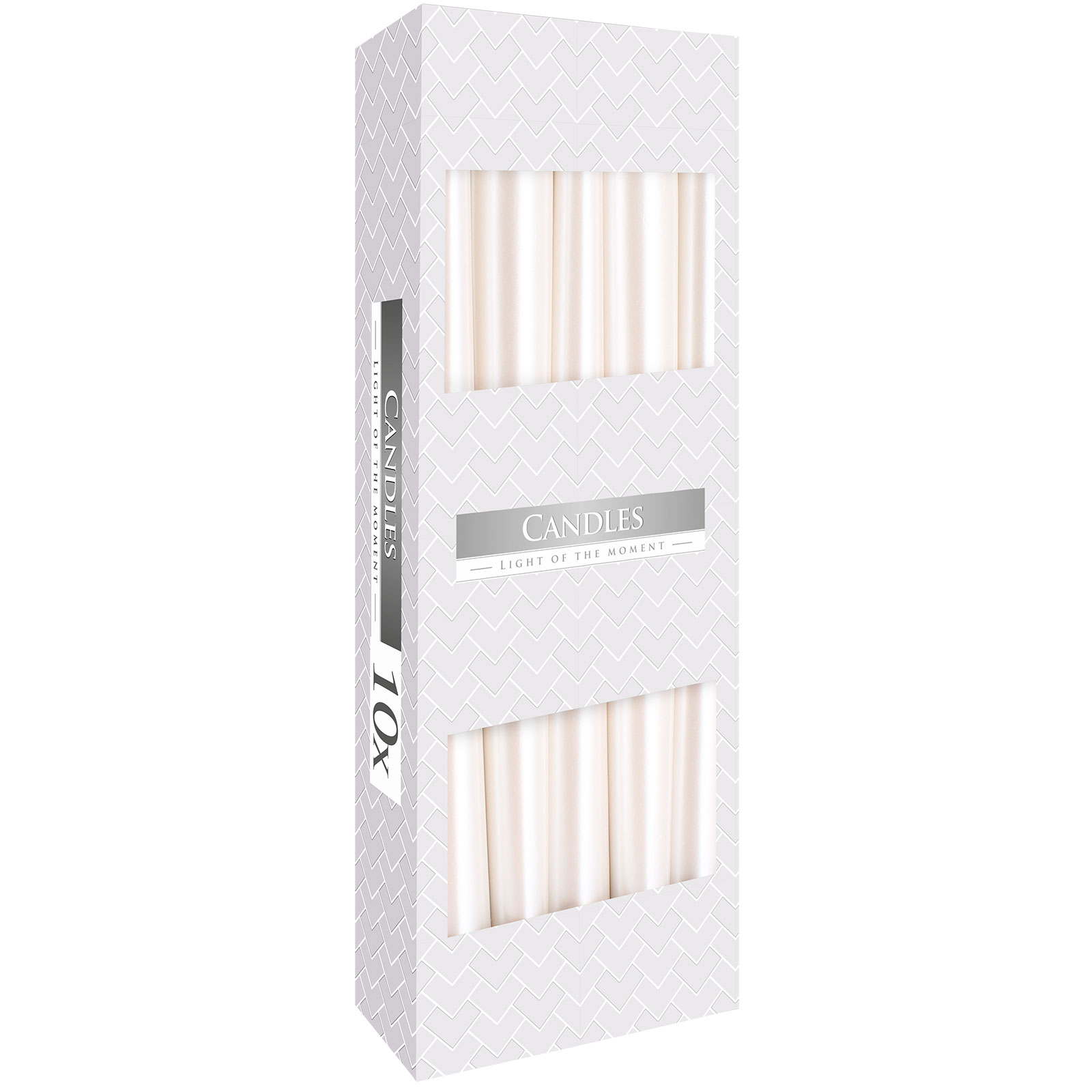 Velas cónicas · Pack de 10 · Perla