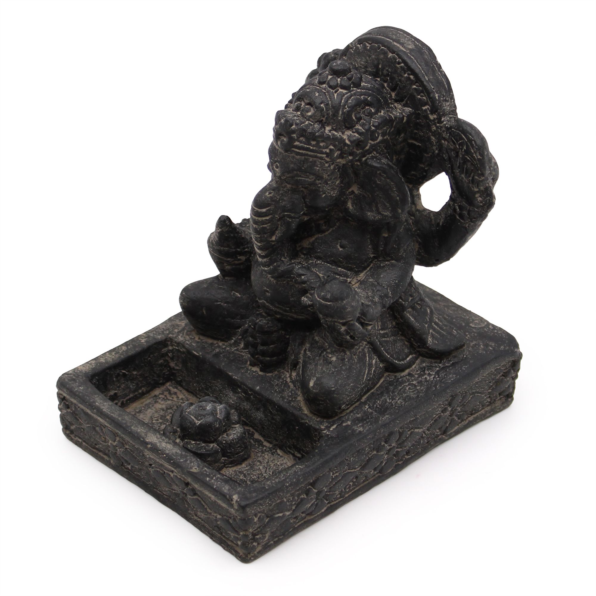 Quemador de incienso Ganesh negro antiguo - Imagen 3