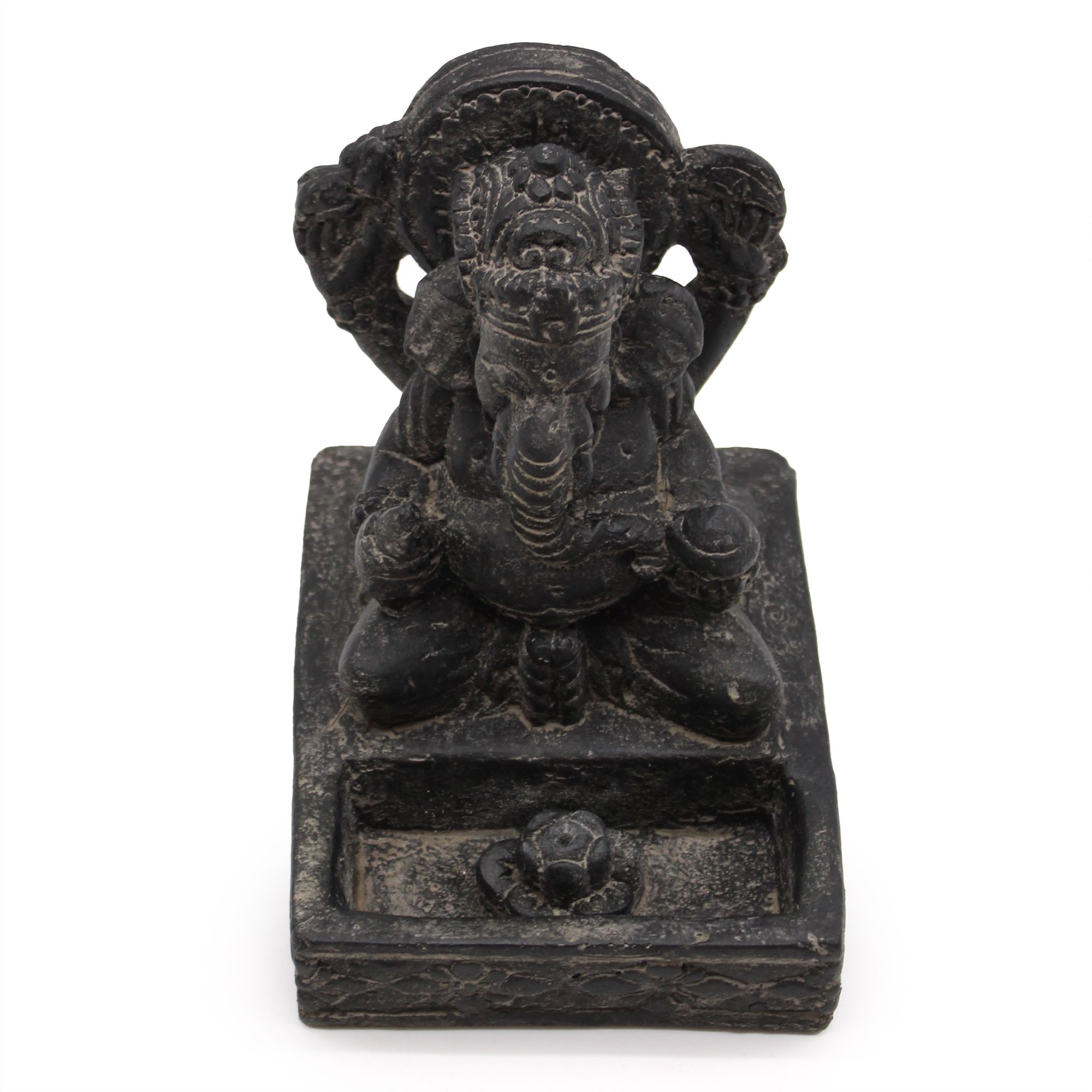 Quemador de incienso Ganesh negro antiguo