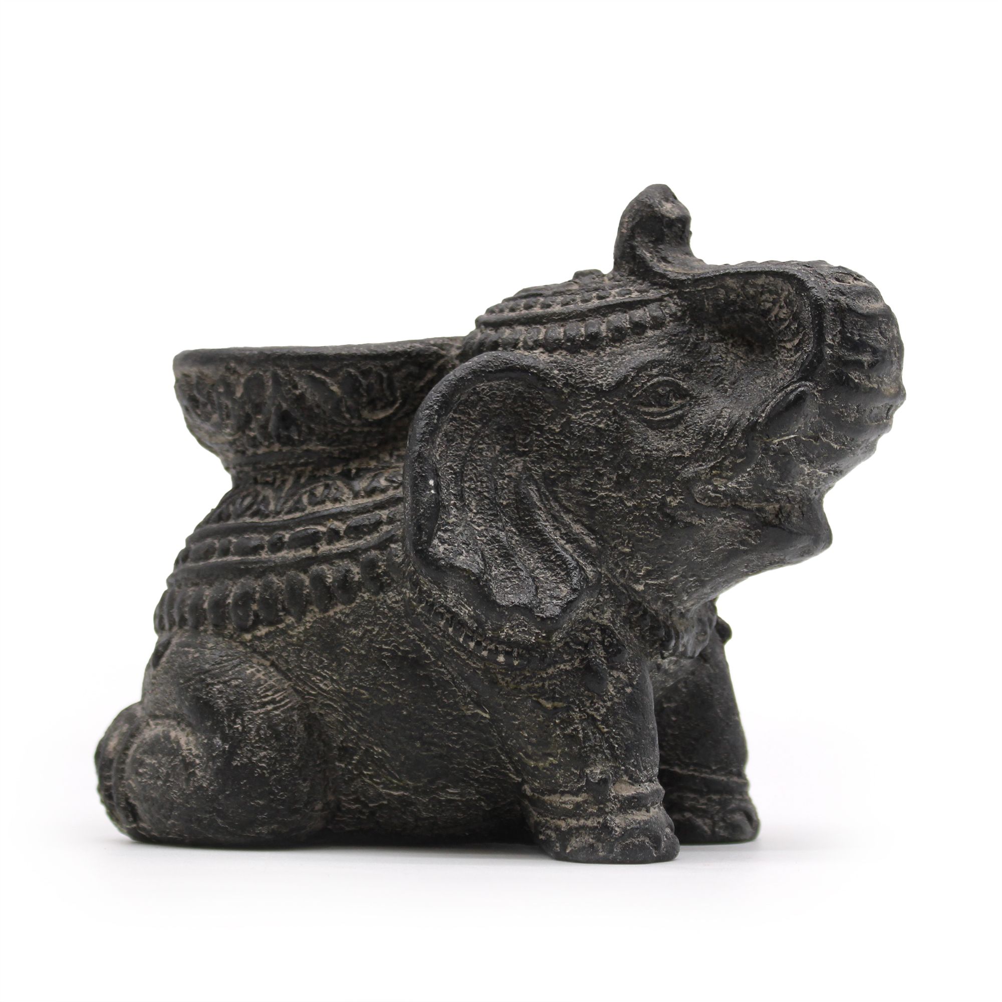 Portainciensos y portavelas Elefante negro antiguo