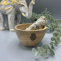 Cuenco de madera para sahumados y ofrendas · Hamsa - Imagen 3