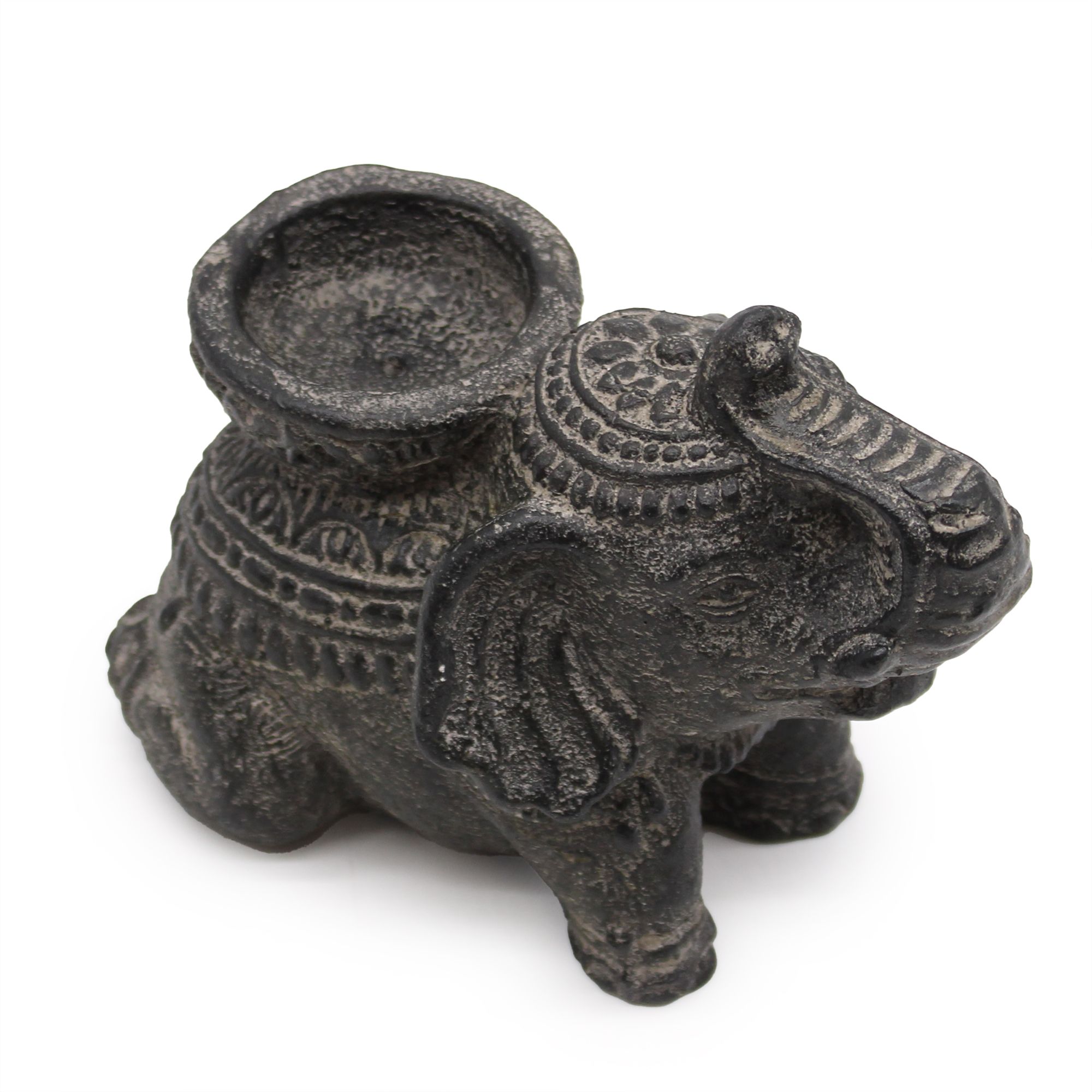 Portainciensos y portavelas Elefante negro antiguo - Imagen 2