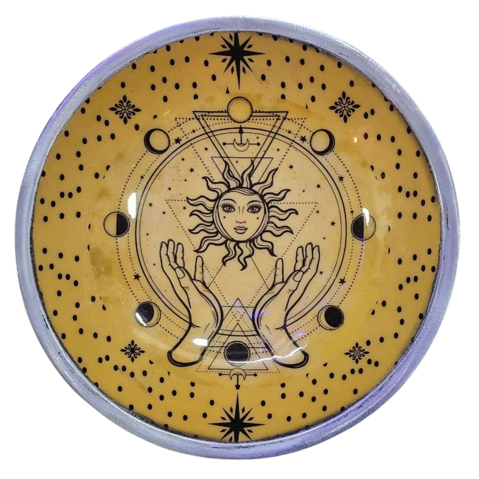Plato de ofrendas Manos y Sol · Esmaltado · 3 patas - Imagen 3