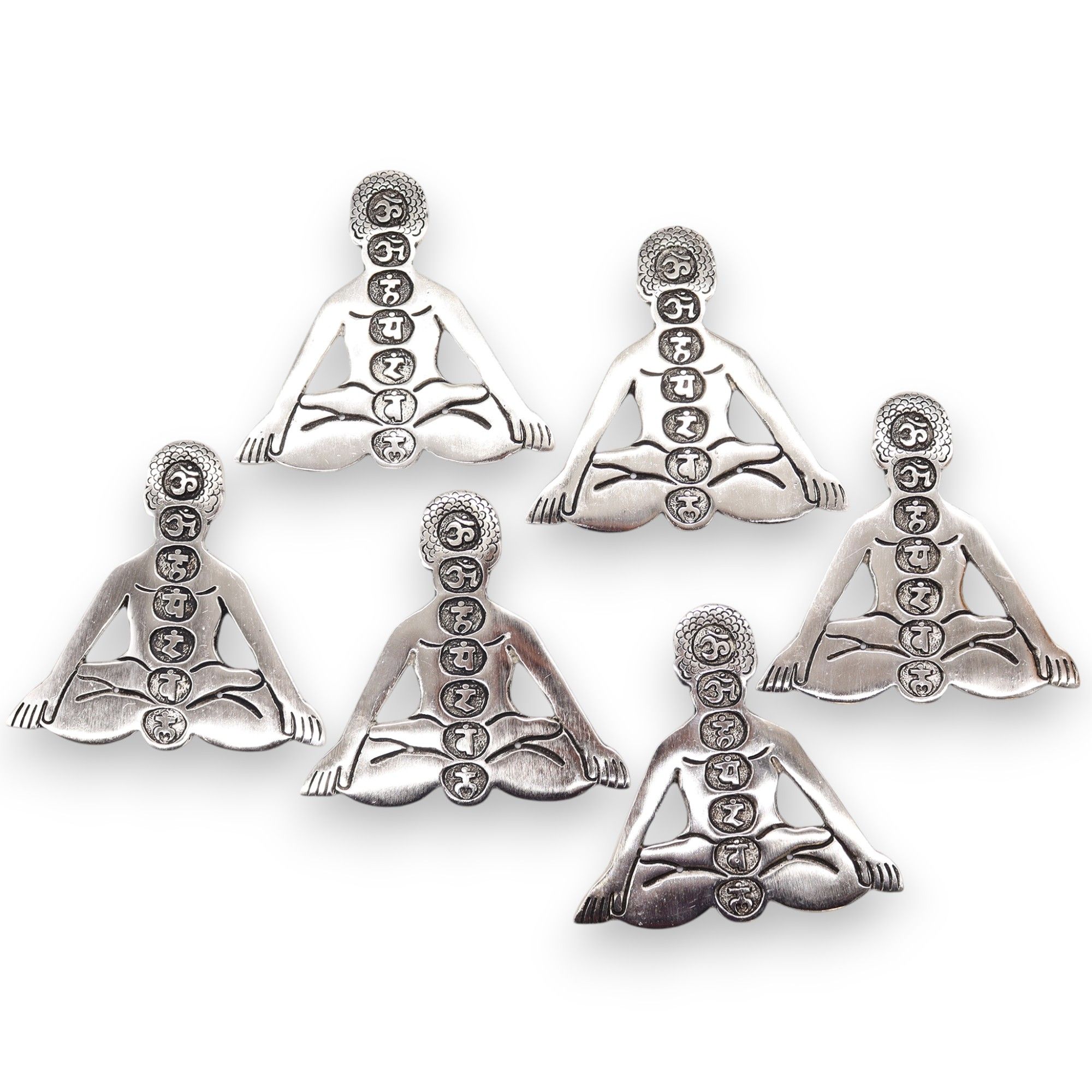 Portaincienso Yoga · Siete Chakras · Aluminio Pulido