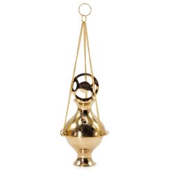 Incensario colgante de latón · Triple Luna · 14 cm